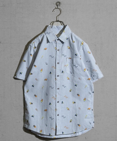 Candy Fantasy（キャンディーファンタジー）の「【a】オックス 総柄レギュラーカラー半袖シャツ（シャツ/ブラウス・メンズ・ホワイト/ベージュ/ネイビー/ブルー/ホワイト系その他/ベージュ系その他/ホワイト系その他2/ホワイト系その他4/ストライプ/ホワイト系その他3/ネイビー系1・MEDIUM/LARGE/X-LARGE）」の11枚目の写真