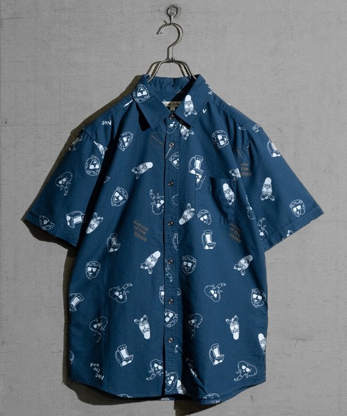 Candy Fantasy（キャンディーファンタジー）の「【a】オックス 総柄レギュラーカラー半袖シャツ（シャツ/ブラウス・メンズ・ホワイト/ベージュ/ネイビー/ブルー/ホワイト系その他/ベージュ系その他/ホワイト系その他2/ホワイト系その他4/ストライプ/ホワイト系その他3/ネイビー系1・MEDIUM/LARGE/X-LARGE）」の9枚目の写真