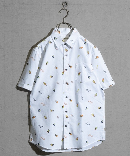 Candy Fantasy（キャンディーファンタジー）の「【a】オックス 総柄レギュラーカラー半袖シャツ（シャツ/ブラウス・メンズ・ホワイト/ベージュ/ネイビー/ブルー/ホワイト系その他/ベージュ系その他/ホワイト系その他2/ホワイト系その他4/ストライプ/ホワイト系その他3/ネイビー系1・MEDIUM/LARGE/X-LARGE）」の4枚目の写真