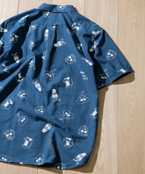 Candy Fantasy（キャンディーファンタジー）の「【a】オックス 総柄レギュラーカラー半袖シャツ（シャツ/ブラウス・メンズ・ホワイト/ベージュ/ネイビー/ブルー/ホワイト系その他/ベージュ系その他/ホワイト系その他2/ホワイト系その他4/ストライプ/ホワイト系その他3/ネイビー系1・MEDIUM/LARGE/X-LARGE）」の19枚目の写真