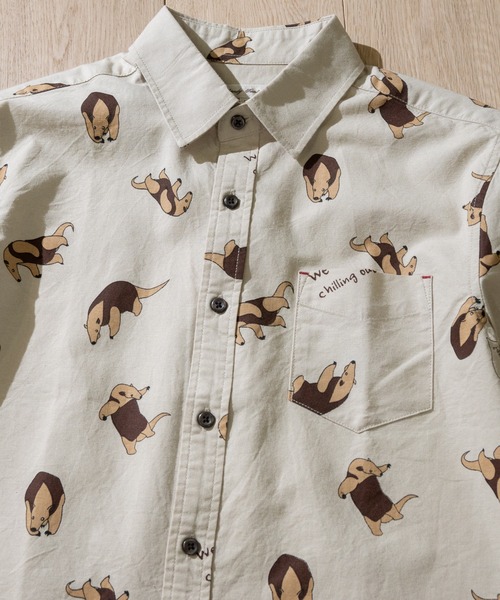 Candy Fantasy（キャンディーファンタジー）の「【a】オックス 総柄レギュラーカラー半袖シャツ（シャツ/ブラウス・メンズ・ホワイト/ベージュ/ネイビー/ブルー/ホワイト系その他/ベージュ系その他/ホワイト系その他2/ホワイト系その他4/ストライプ/ホワイト系その他3/ネイビー系1・MEDIUM/LARGE/X-LARGE）」の15枚目の写真