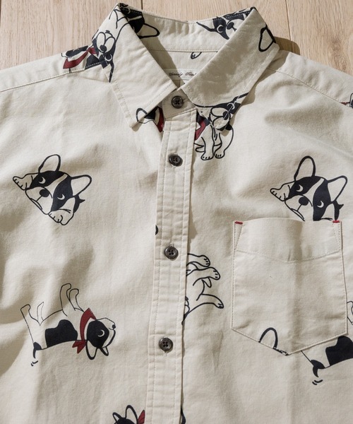 Candy Fantasy（キャンディーファンタジー）の「【a】オックス 総柄レギュラーカラー半袖シャツ（シャツ/ブラウス・メンズ・ホワイト/ベージュ/ネイビー/ブルー/ホワイト系その他/ベージュ系その他/ホワイト系その他2/ホワイト系その他4/ストライプ/ホワイト系その他3/ネイビー系1・MEDIUM/LARGE/X-LARGE）」の22枚目の写真