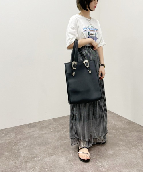 apres jour mignon（アプレジュールミニョン）の「バックルベルトスクエアバッグ 【ZOZOTOWN限定アイテム】（トートバッグ・レディース・ブラック系その他/ダークブラウン/ブラック・ONESIZE）」の5枚目の写真