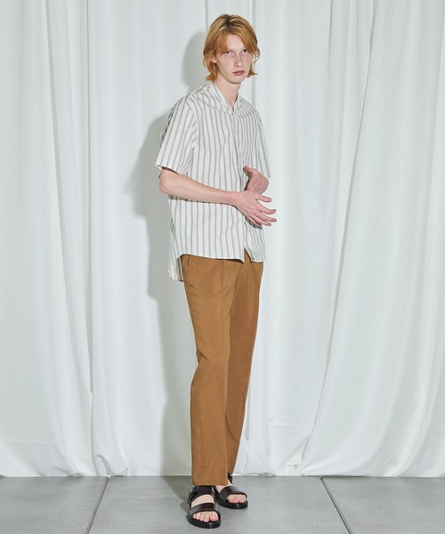 UNITED TOKYO（ユナイテッドトウキョウ）の「ストライプVネックショートスリーブシャツ（シャツ/ブラウス・メンズ・ブラック/オフホワイト/サックスブルー・1/2/3）」の14枚目の写真