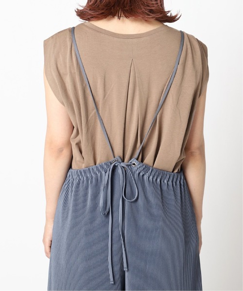 Simplicite（サンプリシテ）の「カットプリーツTシャツset◆（つなぎ/オールインワン・レディース・ブラック/グリーン/ブルー系その他・FREE）」の6枚目の写真