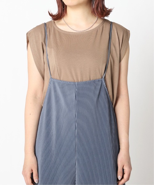 Simplicite（サンプリシテ）の「カットプリーツTシャツset◆（つなぎ/オールインワン・レディース・ブラック/グリーン/ブルー系その他・FREE）」の7枚目の写真