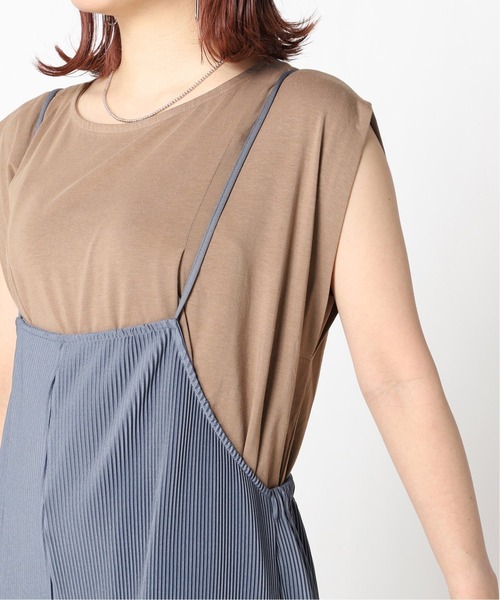 Simplicite（サンプリシテ）の「カットプリーツTシャツset◆（つなぎ/オールインワン・レディース・ブラック/グリーン/ブルー系その他・FREE）」の8枚目の写真