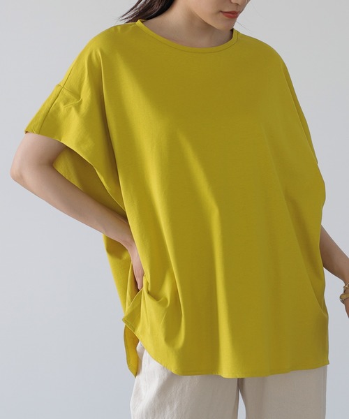 AMERICAN HOLIC(アメリカンホリック)の「変形ショートスリーブプルオーバー *〇(Tシャツ/カットソー・レディース・ライトグレー/ブラック/オフホワイト/サックスブルー/イエロー・M/L)」の5枚目の写真