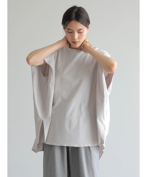 AMERICAN HOLIC(アメリカンホリック)の「変形ショートスリーブプルオーバー *〇(Tシャツ/カットソー・レディース・ライトグレー/ブラック/オフホワイト/サックスブルー/イエロー・M/L)」の7枚目の写真