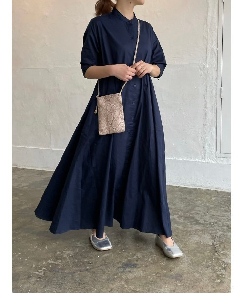 DAIS-Y(デイジー)の「バンドカラーシャツ フレアロングワンピース(シャツワンピース・レディース・ホワイト/ネイビー/ラベンダー・S/M)」の20枚目の写真