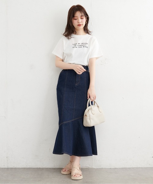 natural couture（ナチュラルクチュール）の「【WEB限定】アシメフレアデニムスカート（デニムスカート・レディース・オフホワイト/ブラウン/ブルー/インディゴブルー・FREE）」の15枚目の写真