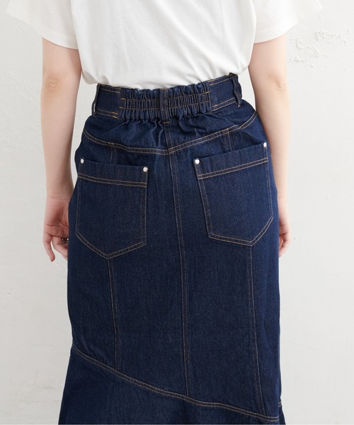 natural couture（ナチュラルクチュール）の「【WEB限定】アシメフレアデニムスカート（デニムスカート・レディース・オフホワイト/ブラウン/ブルー/インディゴブルー・FREE）」の20枚目の写真