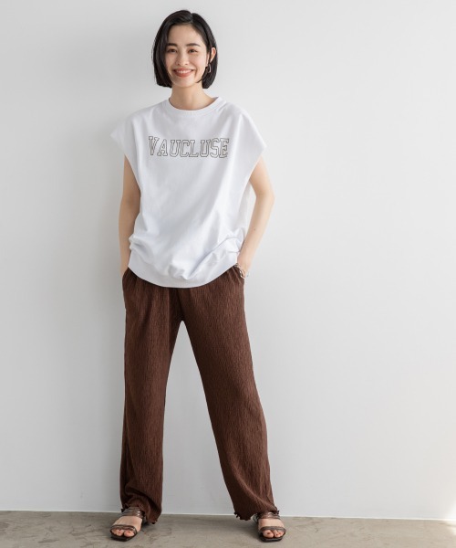 LOWRYS FARM（ローリーズファーム）の「ミニウラケプリントロゴフレンチスリーブ　948730（Tシャツ/カットソー・レディース・オフホワイト/チャコールグレー/グリーン/グレー・FREE）」の19枚目の写真