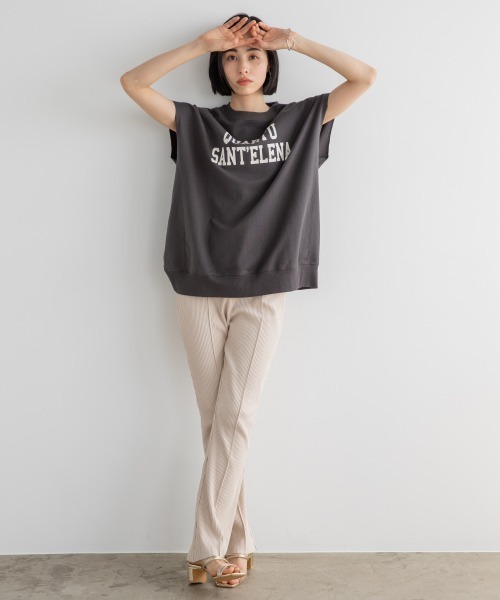 LOWRYS FARM（ローリーズファーム）の「ミニウラケプリントロゴフレンチスリーブ　948730（Tシャツ/カットソー・レディース・オフホワイト/チャコールグレー/グリーン/グレー・FREE）」の20枚目の写真