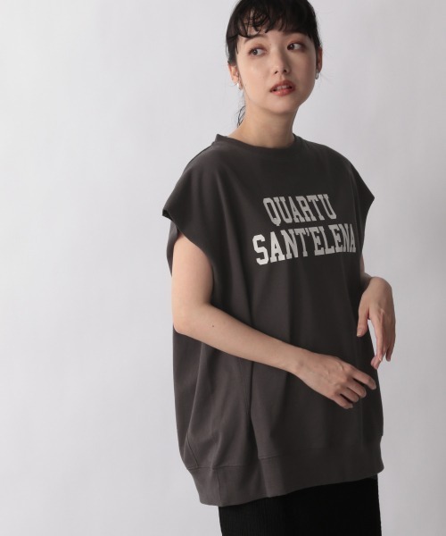 LOWRYS FARM（ローリーズファーム）の「ミニウラケプリントロゴフレンチスリーブ　948730（Tシャツ/カットソー・レディース・オフホワイト/チャコールグレー/グリーン/グレー・FREE）」の21枚目の写真