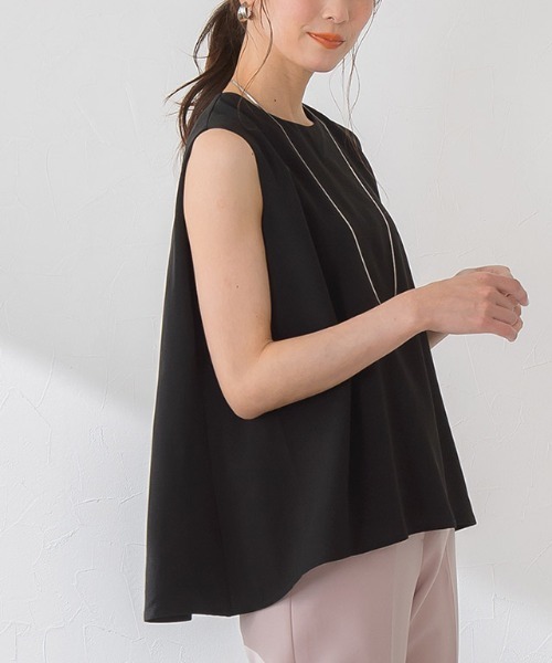 Pierrot（ピエロ）の「Aラインノースリーブブラウス（シャツ/ブラウス・レディース・ブラック/グレー/オフホワイト/ミント・M/L）」の20枚目の写真