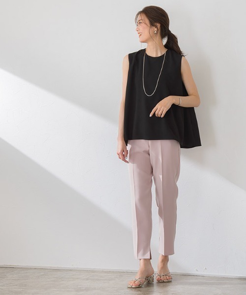 Pierrot（ピエロ）の「Aラインノースリーブブラウス（シャツ/ブラウス・レディース・ブラック/グレー/オフホワイト/ミント・M/L）」の13枚目の写真