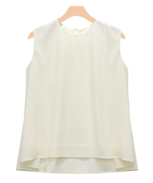 Pierrot（ピエロ）の「Aラインノースリーブブラウス（シャツ/ブラウス・レディース・ブラック/グレー/オフホワイト/ミント・M/L）」の15枚目の写真