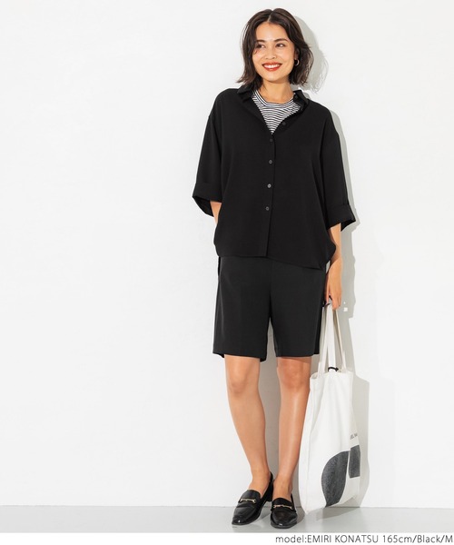 coca（coca）（コカ）の「七分袖とろみルーズシャツ（シャツ/ブラウス・レディース・ホワイト/ブラック/グリーン・M/L）」の14枚目の写真