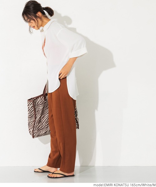 coca（coca）（コカ）の「七分袖とろみルーズシャツ（シャツ/ブラウス・レディース・ホワイト/ブラック/グリーン・M/L）」の20枚目の写真