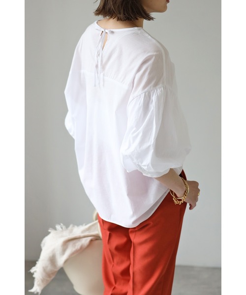 Bonjour Sagan（ボンジュールサガン）の「バルーンスリーブチュニック（チュニック・レディース・ブラック/オフホワイト/ブルー・FREE）」の11枚目の写真