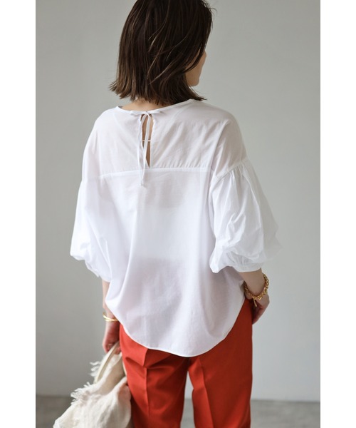 Bonjour Sagan（ボンジュールサガン）の「バルーンスリーブチュニック（チュニック・レディース・ブラック/オフホワイト/ブルー・FREE）」の10枚目の写真