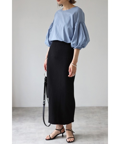 Bonjour Sagan（ボンジュールサガン）の「バルーンスリーブチュニック（チュニック・レディース・ブラック/オフホワイト/ブルー・FREE）」の18枚目の写真