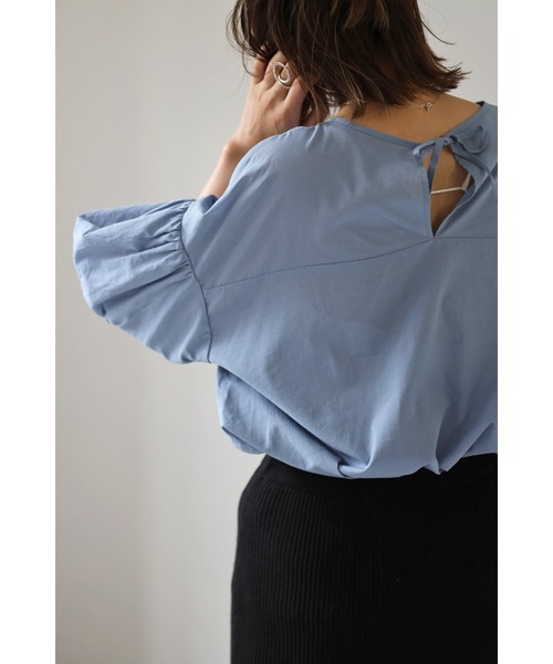 Bonjour Sagan（ボンジュールサガン）の「バルーンスリーブチュニック（チュニック・レディース・ブラック/オフホワイト/ブルー・FREE）」の21枚目の写真