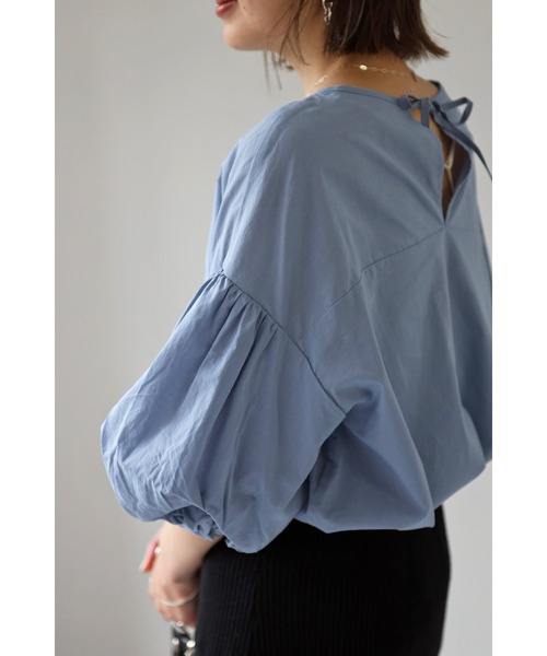 Bonjour Sagan（ボンジュールサガン）の「バルーンスリーブチュニック（チュニック・レディース・ブラック/オフホワイト/ブルー・FREE）」の17枚目の写真