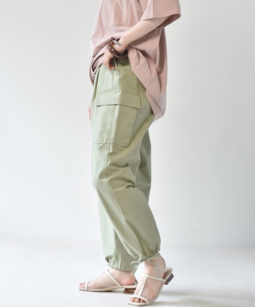 RETRO GIRL（レトロガール）の「カーゴパンツ（カーゴパンツ・レディース・ダークグリーン/アイボリー/ライトグリーン・FREE）」の3枚目の写真
