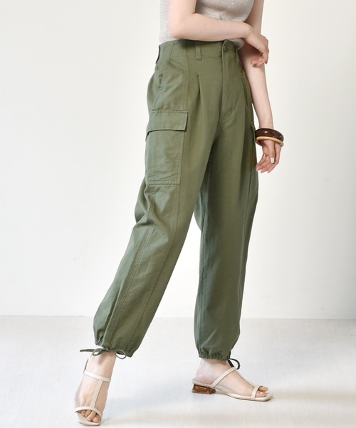 RETRO GIRL（レトロガール）の「カーゴパンツ（カーゴパンツ・レディース・ダークグリーン/アイボリー/ライトグリーン・FREE）」の2枚目の写真