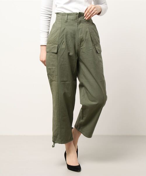 RETRO GIRL（レトロガール）の「カーゴパンツ（カーゴパンツ・レディース・ダークグリーン/アイボリー/ライトグリーン・FREE）」の7枚目の写真