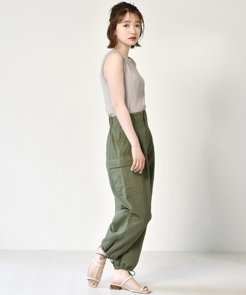 RETRO GIRL（レトロガール）の「カーゴパンツ（カーゴパンツ・レディース・ダークグリーン/アイボリー/ライトグリーン・FREE）」の18枚目の写真
