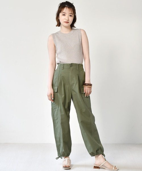 RETRO GIRL（レトロガール）の「カーゴパンツ（カーゴパンツ・レディース・ダークグリーン/アイボリー/ライトグリーン・FREE）」の17枚目の写真