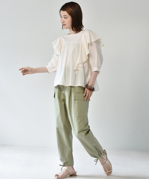 RETRO GIRL（レトロガール）の「カーゴパンツ（カーゴパンツ・レディース・ダークグリーン/アイボリー/ライトグリーン・FREE）」の15枚目の写真