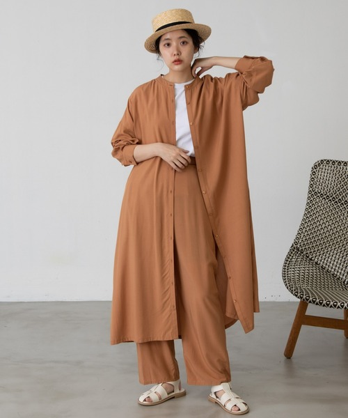 ワンピース ドレス ワンピース Editバンドカラーシャツワンピース ワンピース Edit Gris エディットグリ のファッション