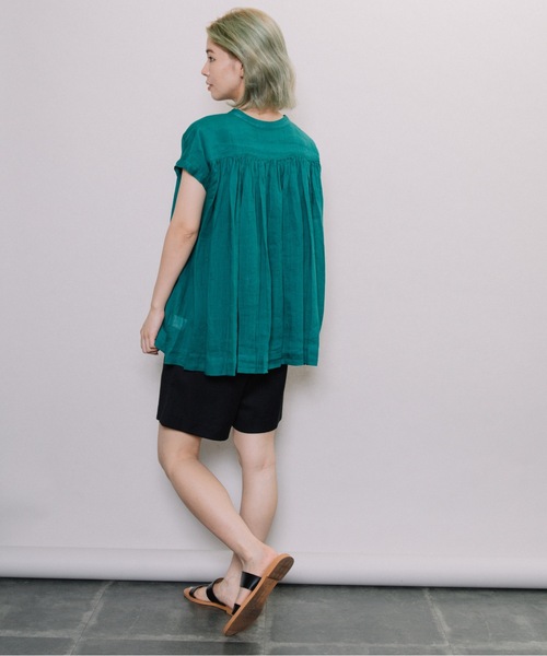 miniyu（ミニュウ）の「【NIMES】シアー・リネンブラウス（シャツ/ブラウス・レディース・ブラック/ブラウン/ピンク/グリーン・FREE）」の12枚目の写真