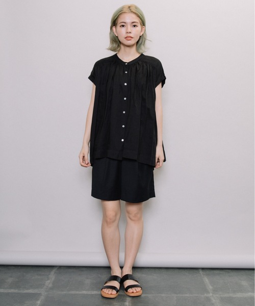 miniyu（ミニュウ）の「【NIMES】シアー・リネンブラウス（シャツ/ブラウス・レディース・ブラック/ブラウン/ピンク/グリーン・FREE）」の18枚目の写真