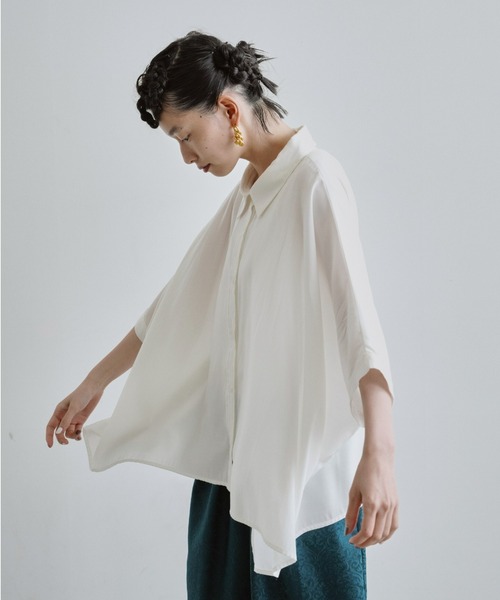 manana suerte（マニャーナスエルテ）の「ポンチョシャツ（シャツ/ブラウス・レディース・ブラック/オフホワイト・FREE）」の11枚目の写真