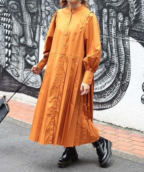 シャツワンピース ワンピース Beams Beams シャツワンピース 48 26 0035 509 を購入できます Beams Beams Dot Dot ビームスドット のファッション プリーツ切替 Dot Web限定 有名な高級ブランド