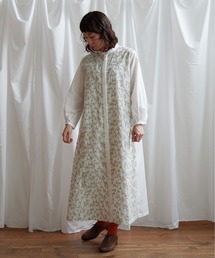 lene 100/1 voil 開衿ワンピース　開襟シャツワンピース　アンビ Lene（レネ）の「100/1 voil 開衿ワンピース（シャツワンピース