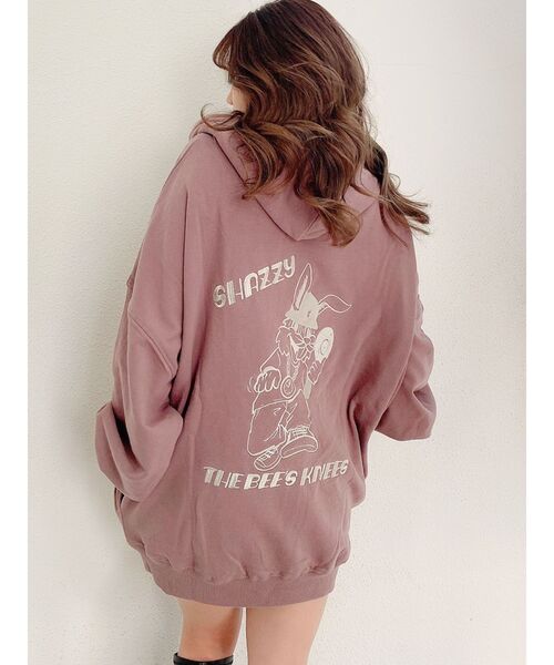 GYDA（ジェイダ）の「SHAZZY BUNNY BIG パーカー（パーカー・レディース・ブラック/ベージュ/カーキ/ピンク・FREE）」の20枚目の写真