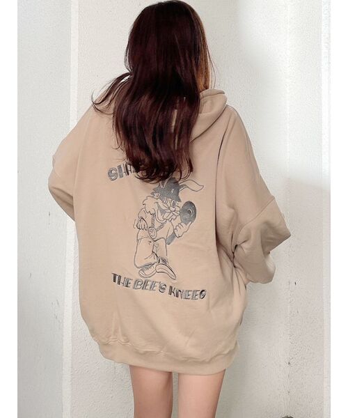 GYDA（ジェイダ）の「SHAZZY BUNNY BIG パーカー（パーカー・レディース・ブラック/ベージュ/カーキ/ピンク・FREE）」の13枚目の写真