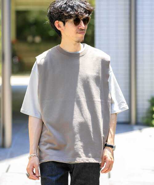 ITEMS URBANRESEARCH（アイテムズ アーバンリサーチ）の「カットオフスウェット ビッグサイズベスト（ベスト・メンズ・パープル/ブラック/モカ・MEDIUM/LARGE）」の4枚目の写真