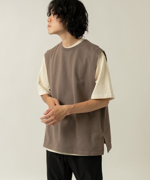 ITEMS URBANRESEARCH（アイテムズ アーバンリサーチ）の「カットオフスウェット ビッグサイズベスト（ベスト・メンズ・パープル/ブラック/モカ・MEDIUM/LARGE）」の8枚目の写真