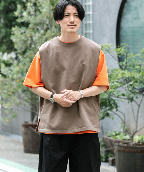 ITEMS URBANRESEARCH（アイテムズ アーバンリサーチ）の「カットオフスウェット ビッグサイズベスト（ベスト・メンズ・パープル/ブラック/モカ・MEDIUM/LARGE）」の12枚目の写真