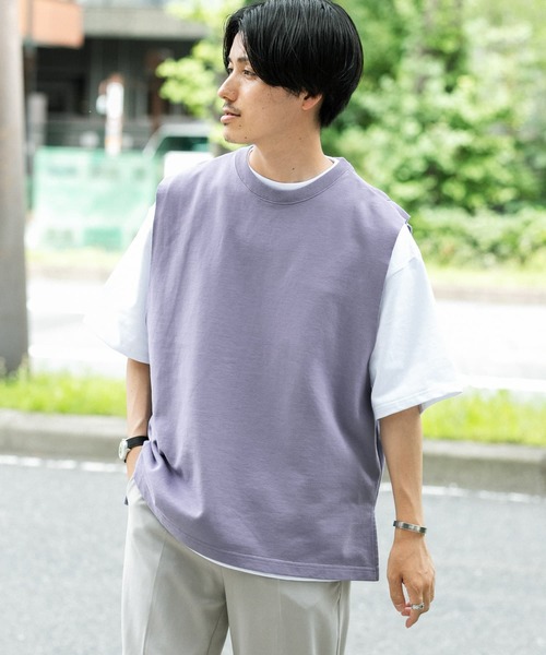 ITEMS URBANRESEARCH（アイテムズ アーバンリサーチ）の「カットオフスウェット ビッグサイズベスト（ベスト・メンズ・パープル/ブラック/モカ・MEDIUM/LARGE）」の14枚目の写真