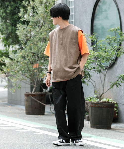 ITEMS URBANRESEARCH（アイテムズ アーバンリサーチ）の「カットオフスウェット ビッグサイズベスト（ベスト・メンズ・パープル/ブラック/モカ・MEDIUM/LARGE）」の15枚目の写真