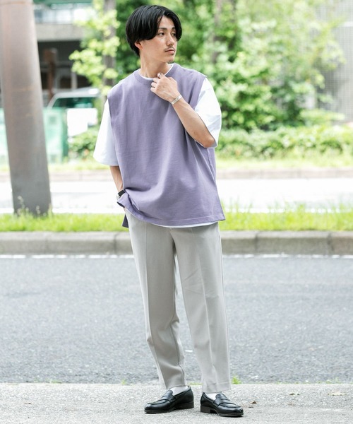 ITEMS URBANRESEARCH（アイテムズ アーバンリサーチ）の「カットオフスウェット ビッグサイズベスト（ベスト・メンズ・パープル/ブラック/モカ・MEDIUM/LARGE）」の16枚目の写真