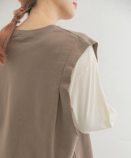 ITEMS URBANRESEARCH（アイテムズ アーバンリサーチ）の「カットオフスウェット ビッグサイズベスト（ベスト・メンズ・パープル/ブラック/モカ・MEDIUM/LARGE）」の17枚目の写真